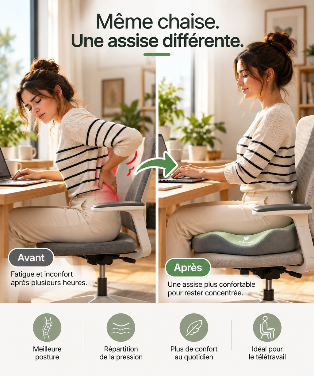 Coussin Ergonomique Mémoire de Forme – Spécial Télétravail