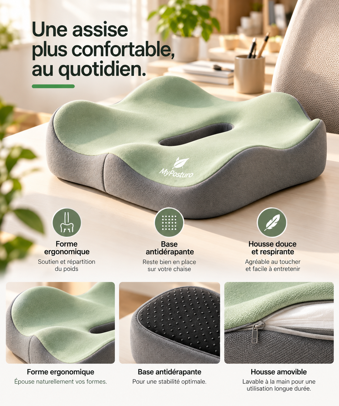 Coussin Ergonomique Mémoire de Forme – Spécial Télétravail