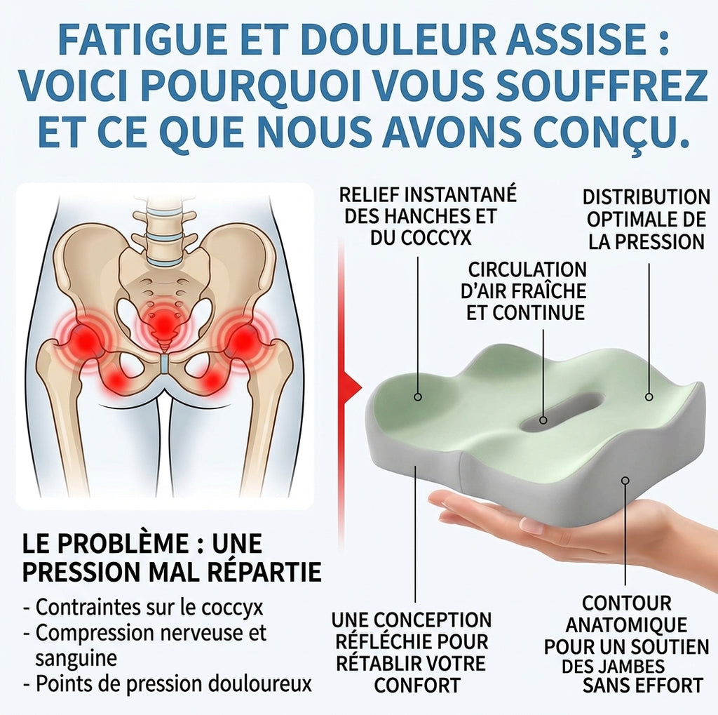 Pack Trio – 3 Coussins Ergonomiques Mémoire de Forme