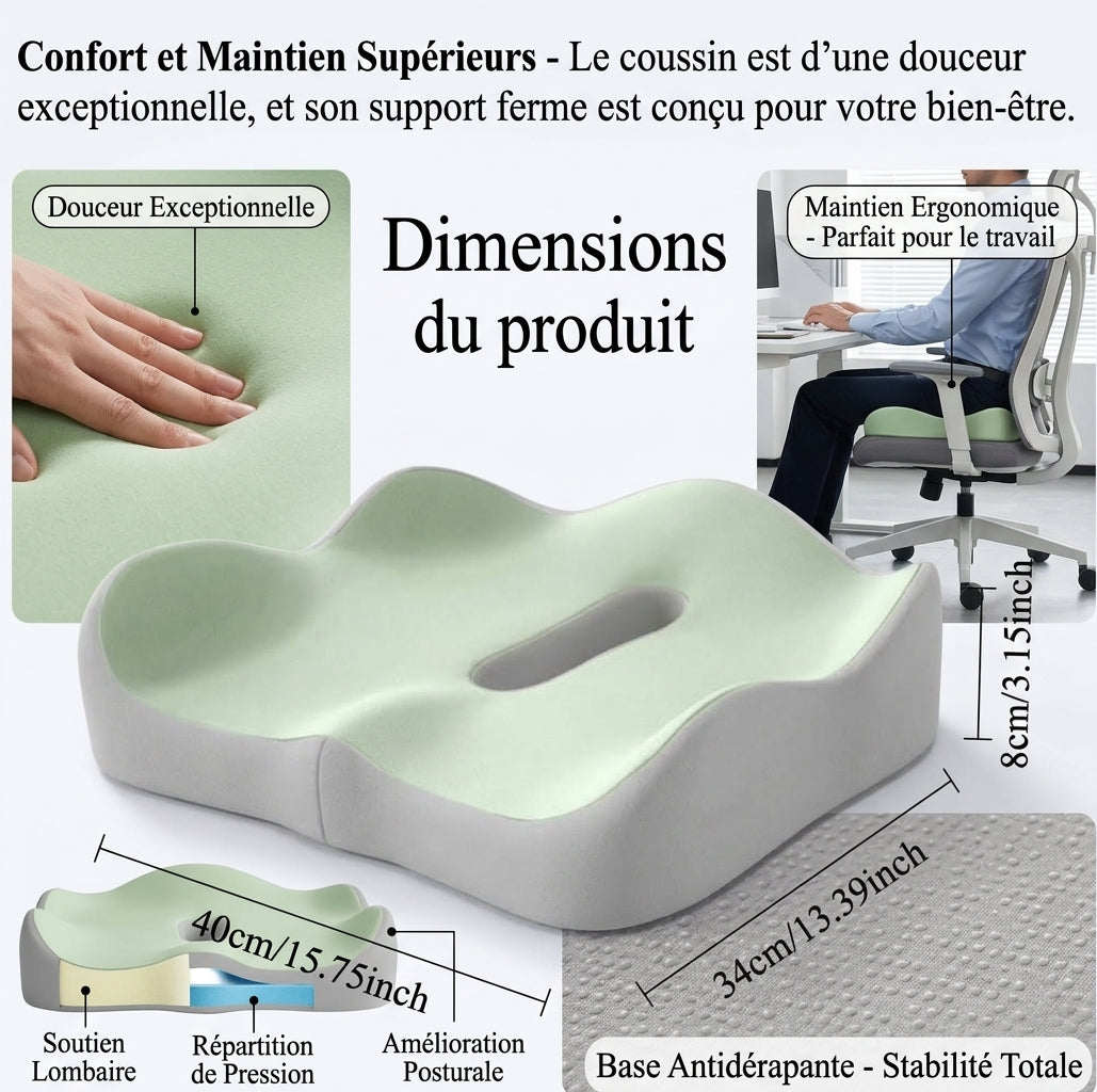 Coussin Ergonomique Mémoire de Forme – Spécial Télétravail